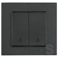 Выключатель двухклавишный КНОПОЧНЫЙ Arvia Electric KAREN Дымчатый (20 04 2000 257)